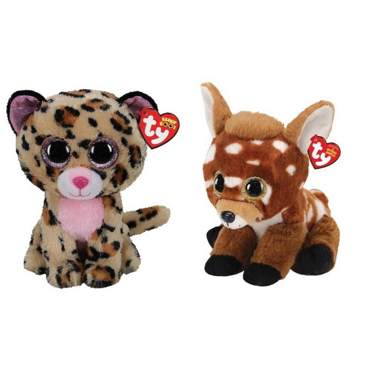 ty - Knuffel - Beanie Buddy - Livvie Leopard & Buckley Deer