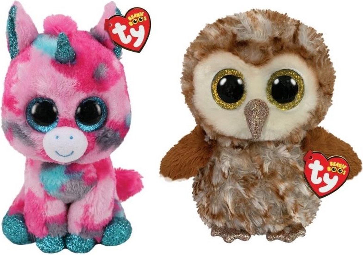 ty - Knuffel - Beanie Buddy - Gumball Unicorn & Percy Owl