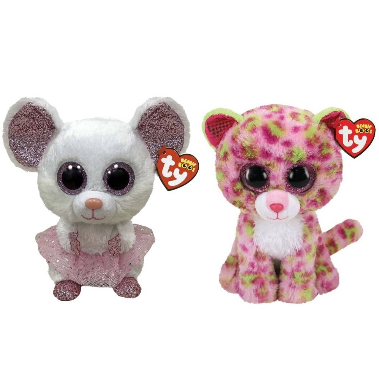 ty - Knuffel - Beanie Buddy - Nina Mouse & Lainey Leopard