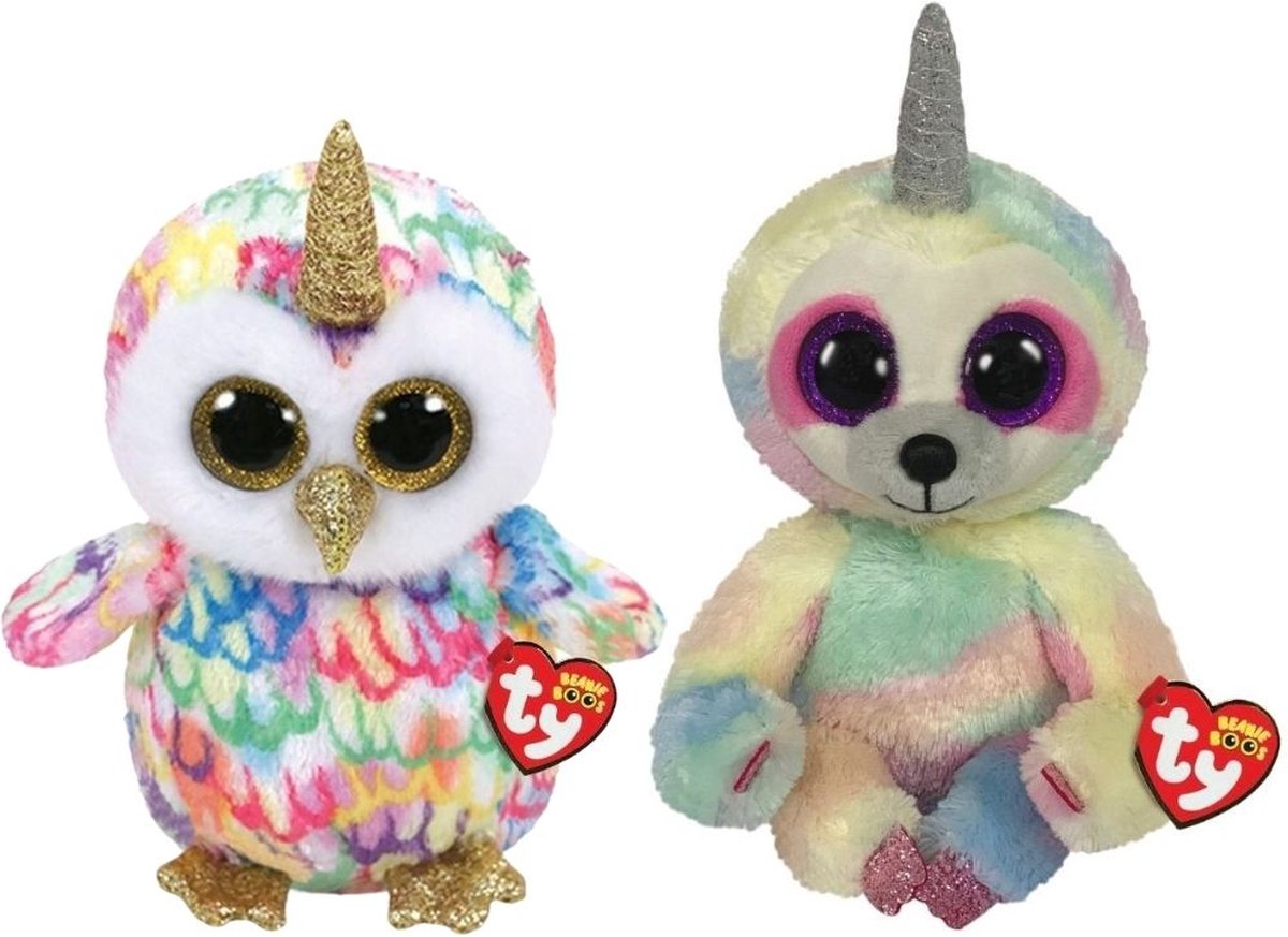 ty - Knuffel - Beanie Buddy - Enchanted Owl & Cooper Sloth