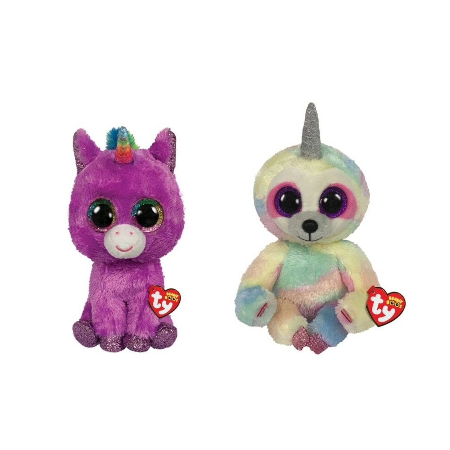 ty - Knuffel - Beanie Buddy - Rosette Unicorn & Cooper Sloth