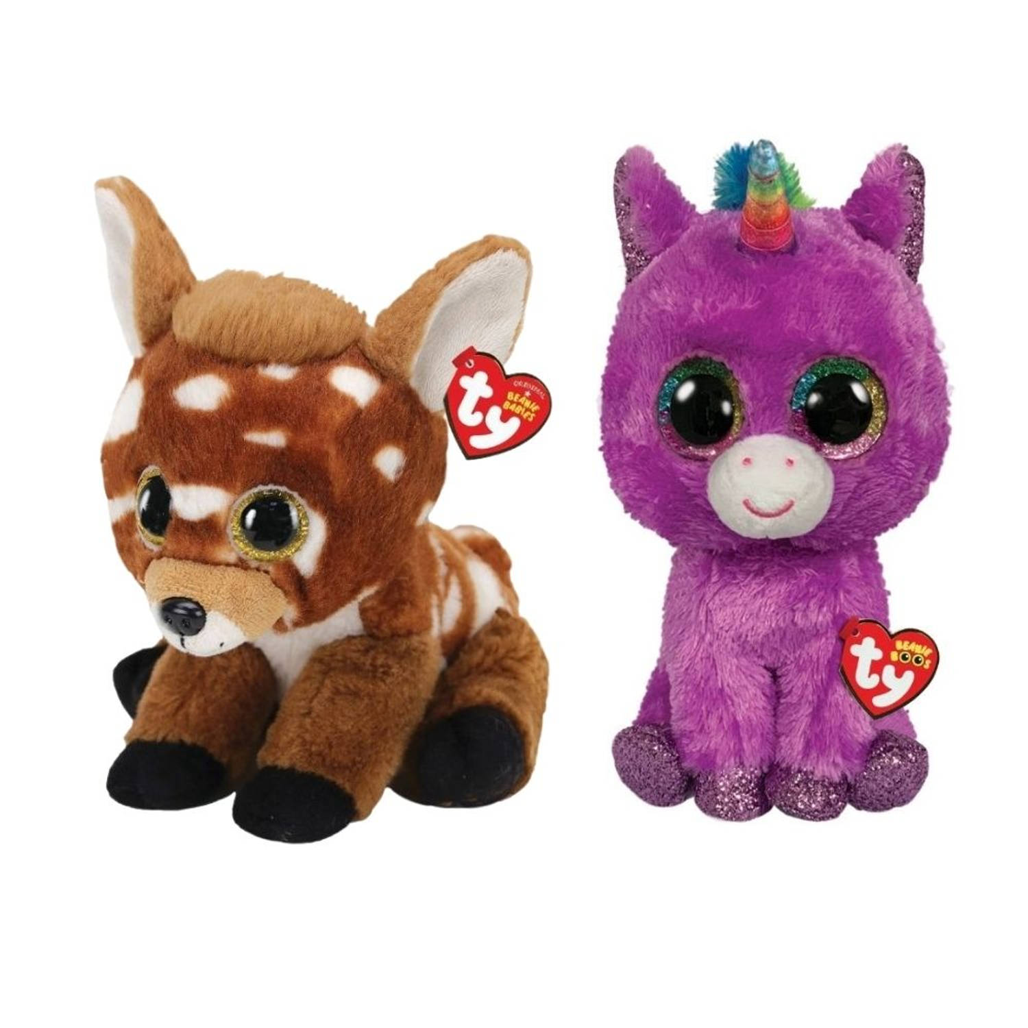 ty - Knuffel - Beanie Buddy - Buckley Deer & Rosette Unicorn