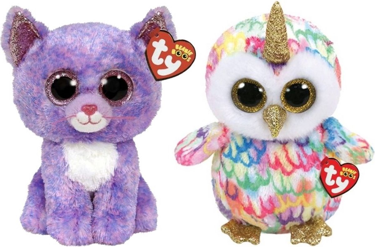 ty - Knuffel - Beanie Buddy - Cassidy Cat & Enchanted Owl