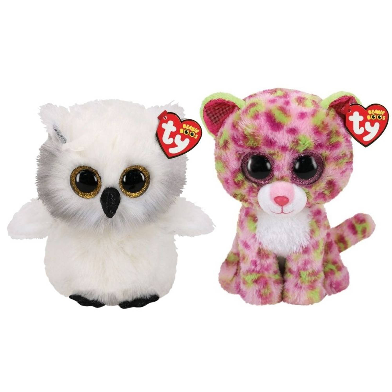 ty - Knuffel - Beanie Buddy - Austin Owl & Lainey Leopard