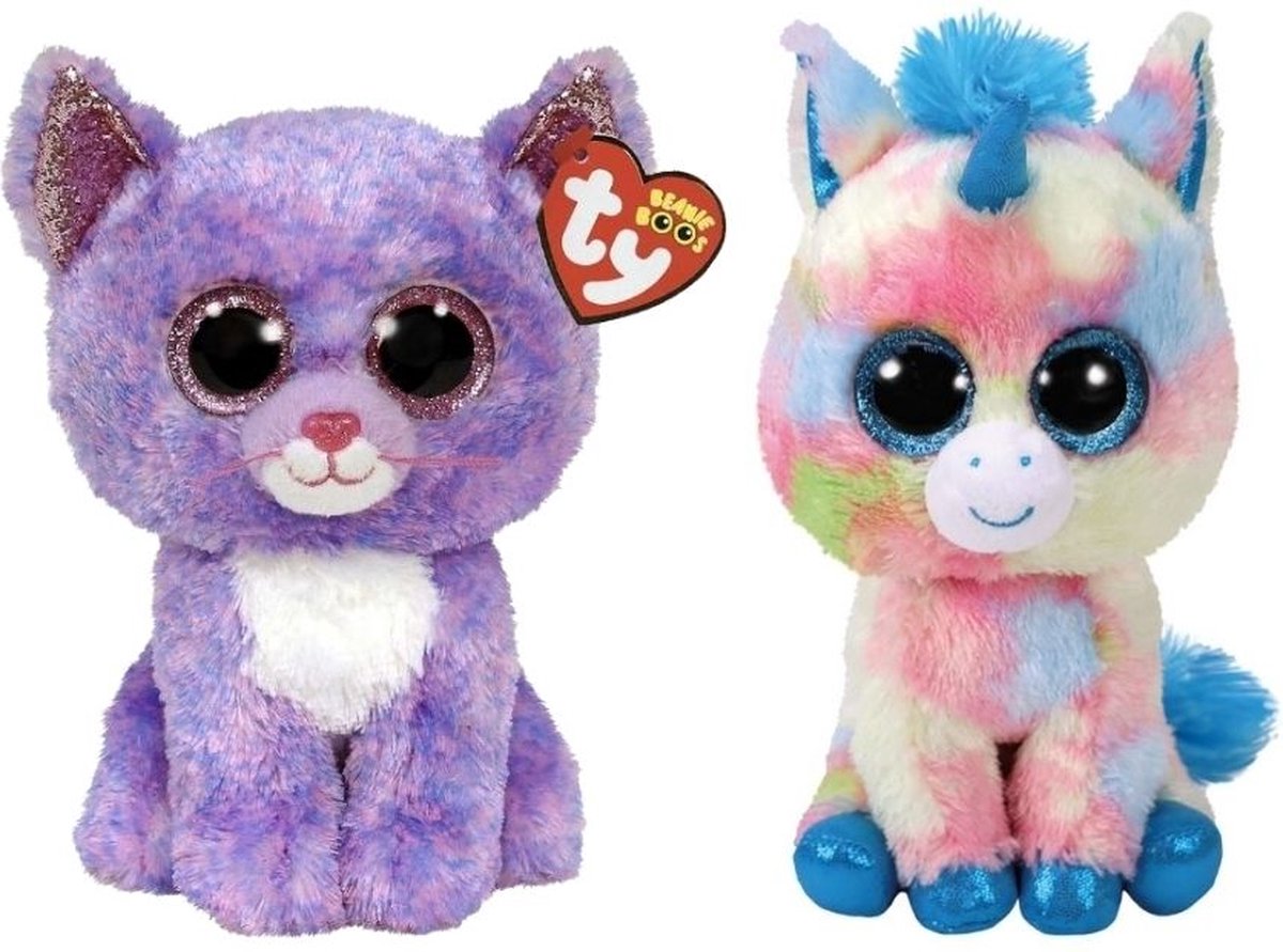 ty - Knuffel - Beanie Buddy - Cassidy Cat & Blitz Unicorn