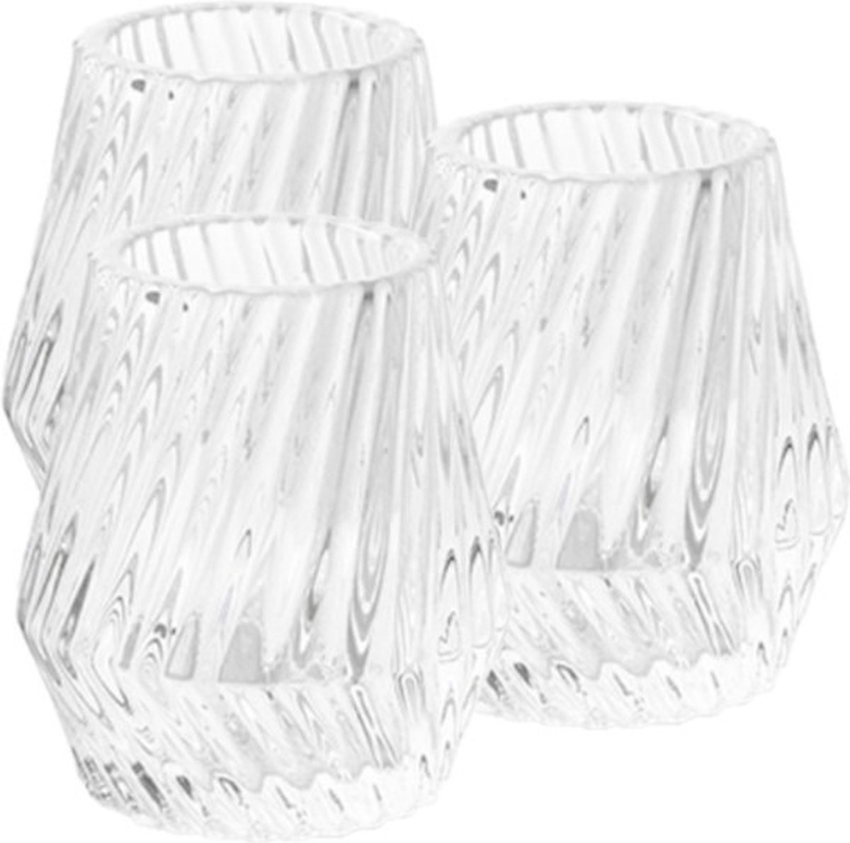 Set Van 2x Stuks Kaarsenhouders Biaritz Voor Theelichtjes/waxinelichtjes 8.5 Cm - Waxinelichtjeshouders