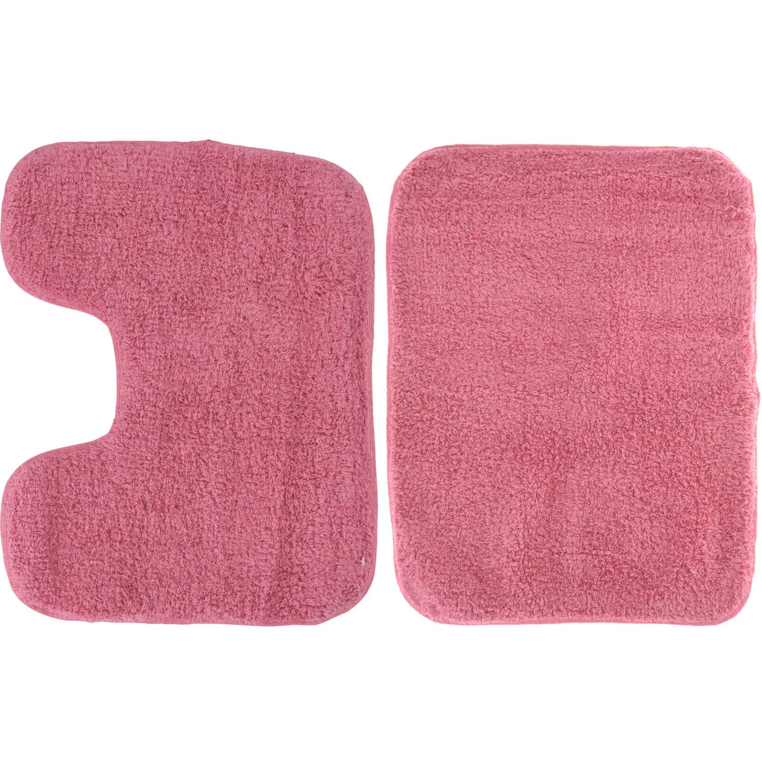 Badkamer/douche/toilet Mat Set Fuchsia - Badmatjes - Roze