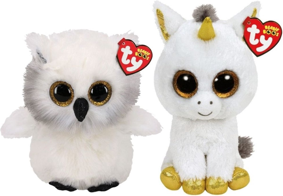 ty - Knuffel - Beanie Buddy - Austin Owl & Pegasus Unicorn