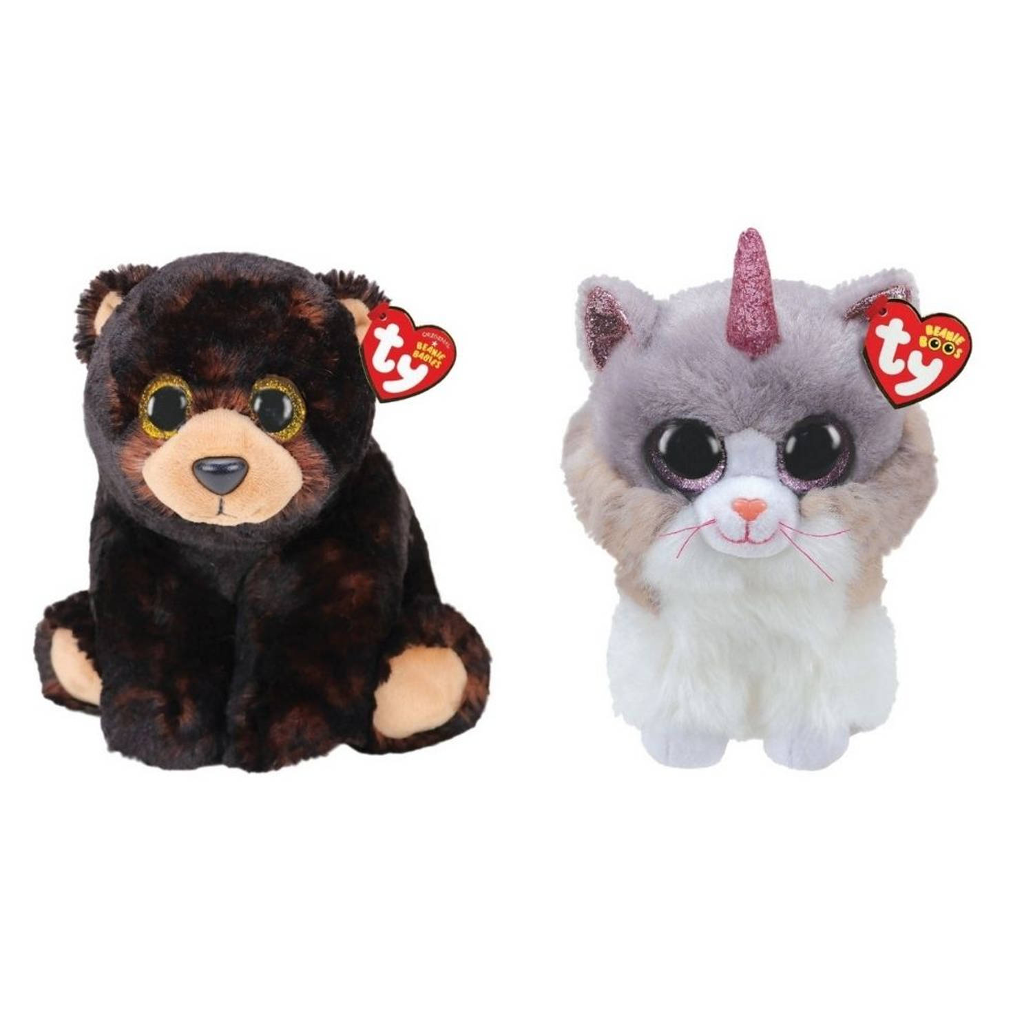 ty - Knuffel - Beanie Buddy - Kodi Bear & Asher Cat