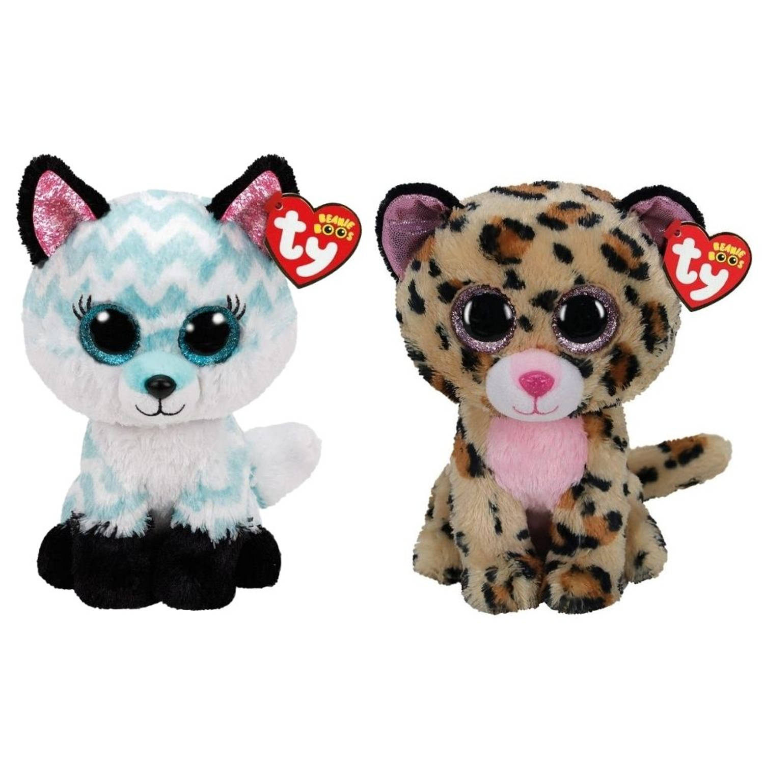 ty - Knuffel - Beanie Buddy - Atlas Fox & Livvie Leopard