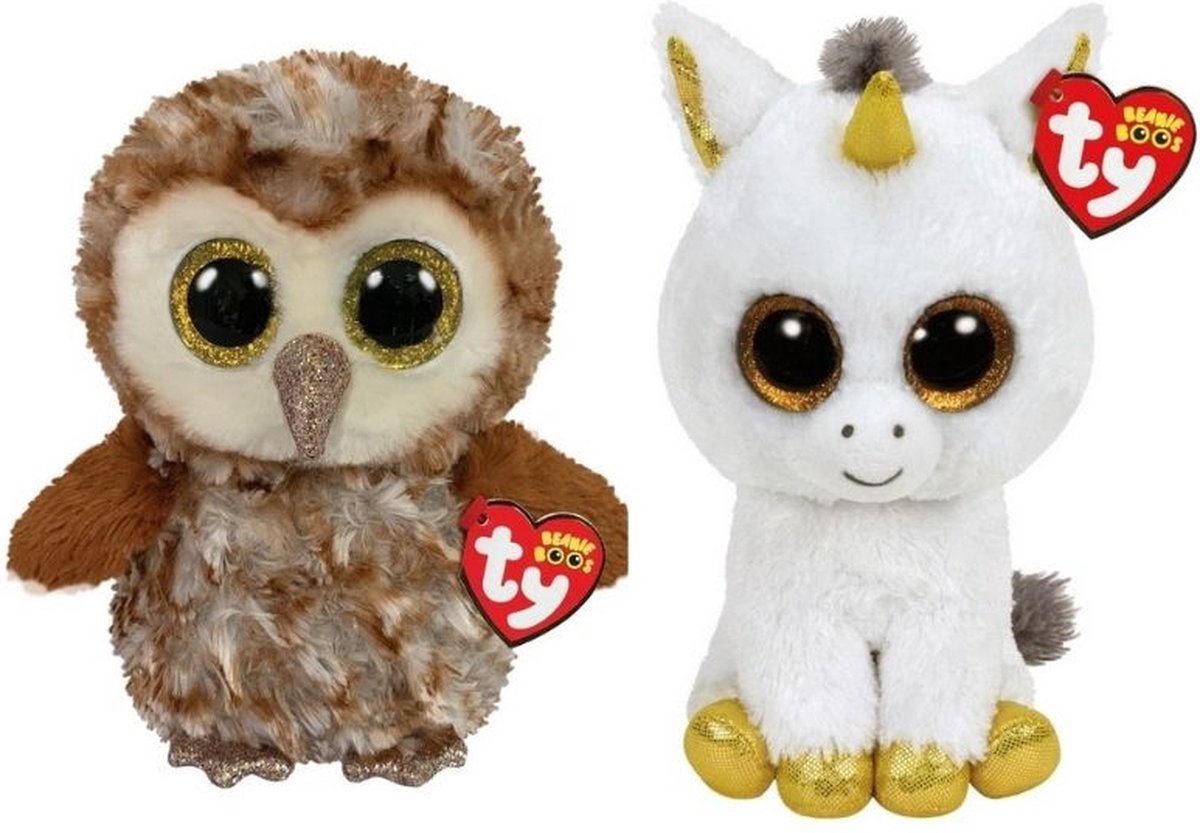 ty - Knuffel - Beanie Buddy - Percy Owl & Pegasus Unicorn