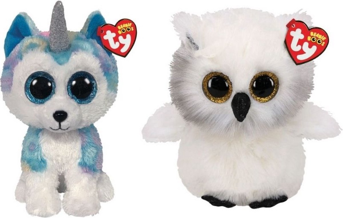 ty - Knuffel - Beanie Buddy - Helena Husky & Austin Owl