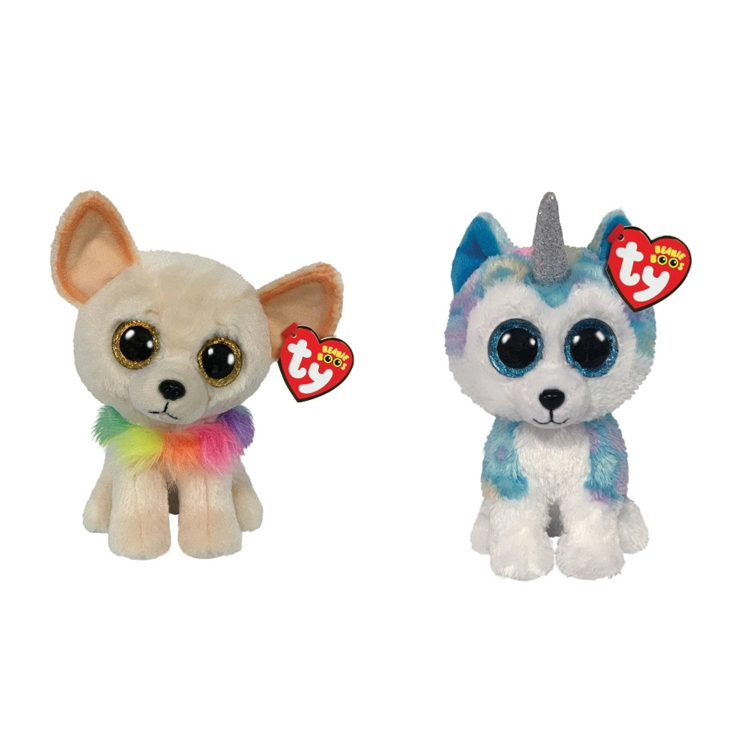 ty - Knuffel - Beanie Boo&apos;s - Chewey Chihuahua & Helena Husky