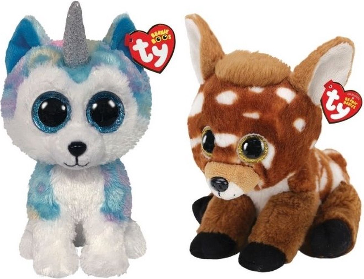 ty - Knuffel - Beanie Buddy - Helena Husky & Buckley Deer