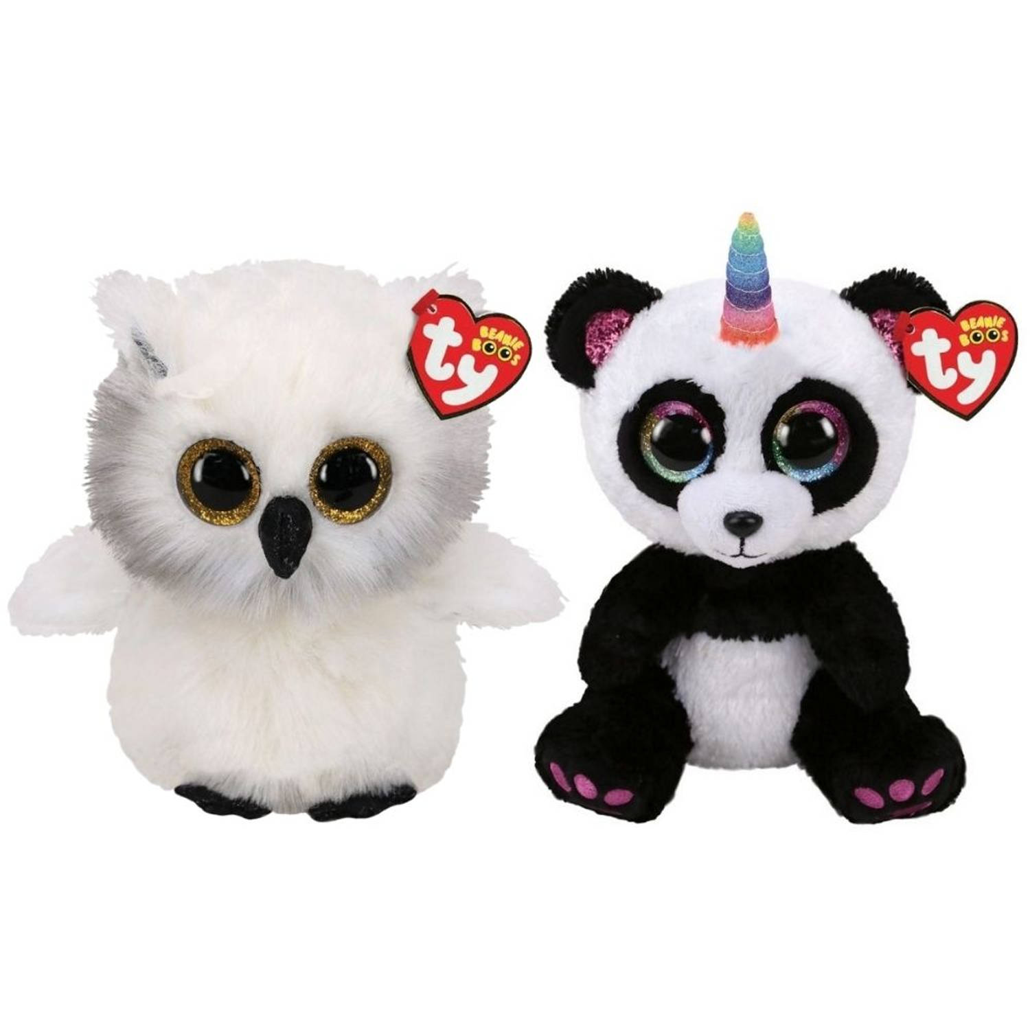 ty - Knuffel - Beanie Buddy - Austin Owl & Paris Panda