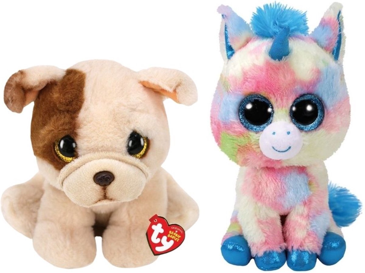 ty - Knuffel - Beanie Buddy - Houghie Dog & Blitz Unicorn