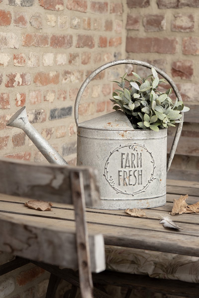 Clayre & Eef Decoratie Gieter Gieter 45*16*33 Cm Metaal Woonaccessoires Huisdecoratie Woonaccessoires - Grijs
