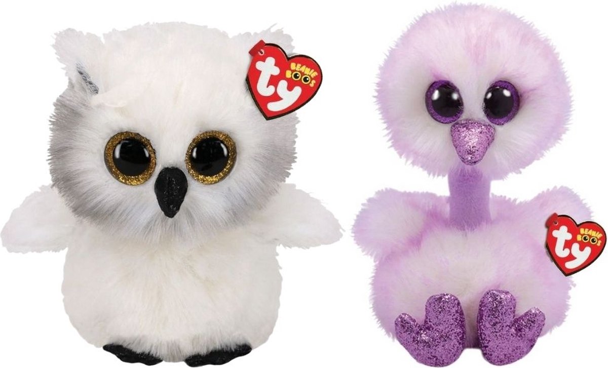 ty - Knuffel - Beanie Buddy - Austin Owl & Kenya Ostrich