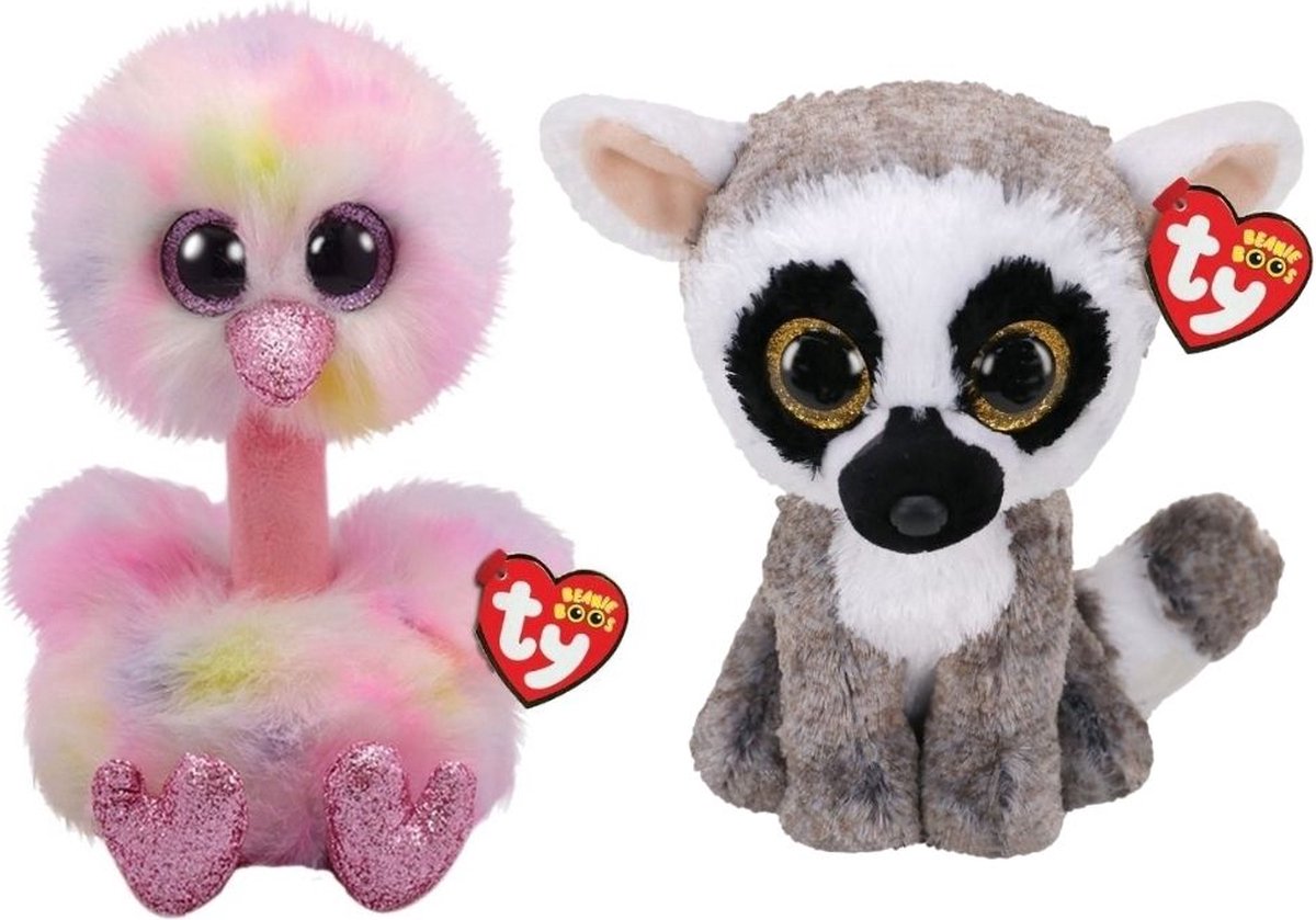 ty - Knuffel - Beanie Buddy - Avery Ostrich & Linus Lemur