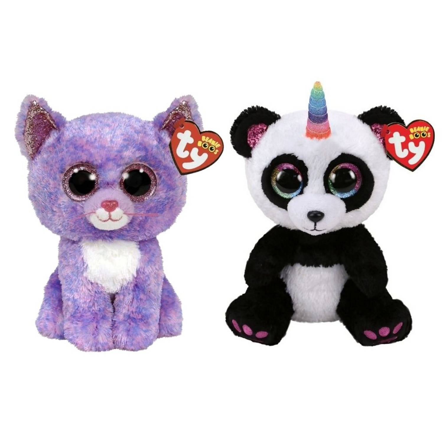 ty - Knuffel - Beanie Buddy - Cassidy Cat & Paris Panda