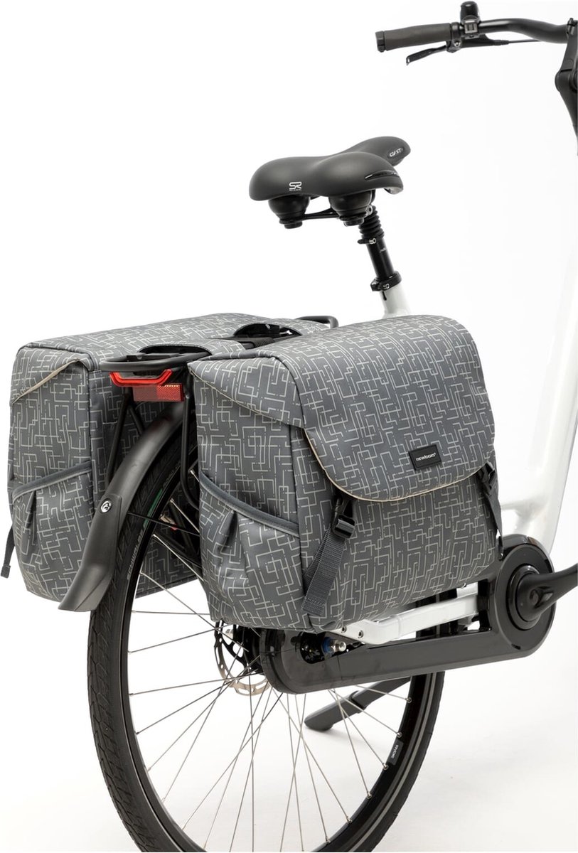 New Looxs Dubbele Fietstas Mondi Joy 38 Liter - Grijs