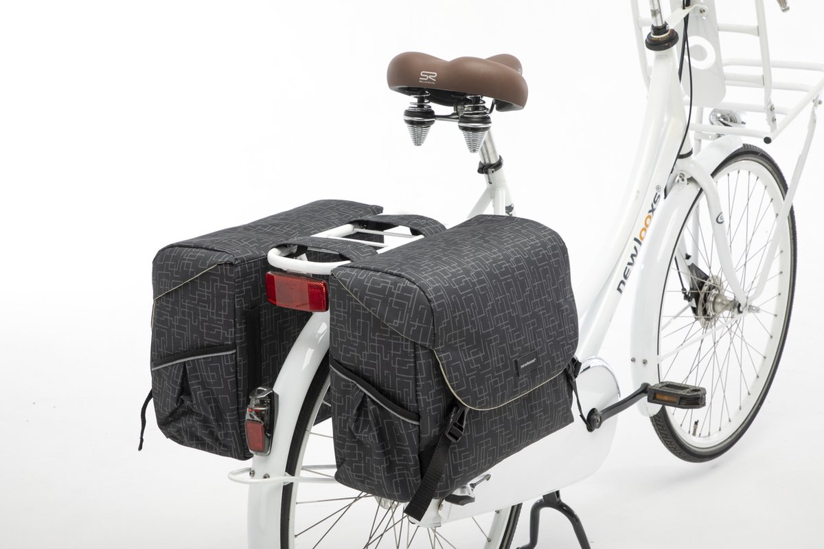 New Looxs Dubbele Fietstas Mondi Joy 38 Liter - Zwart