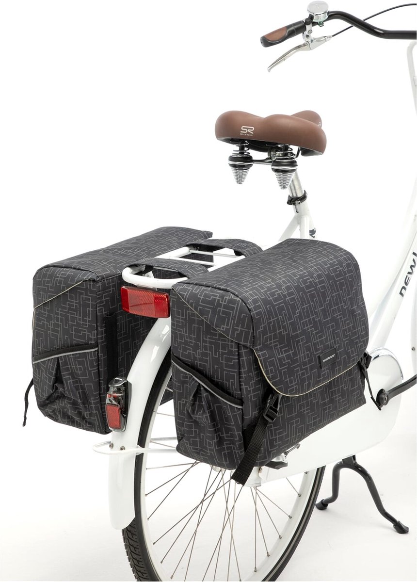New Looxs Dubbele Fietstas Mondi Joy 38 Liter - Zwart