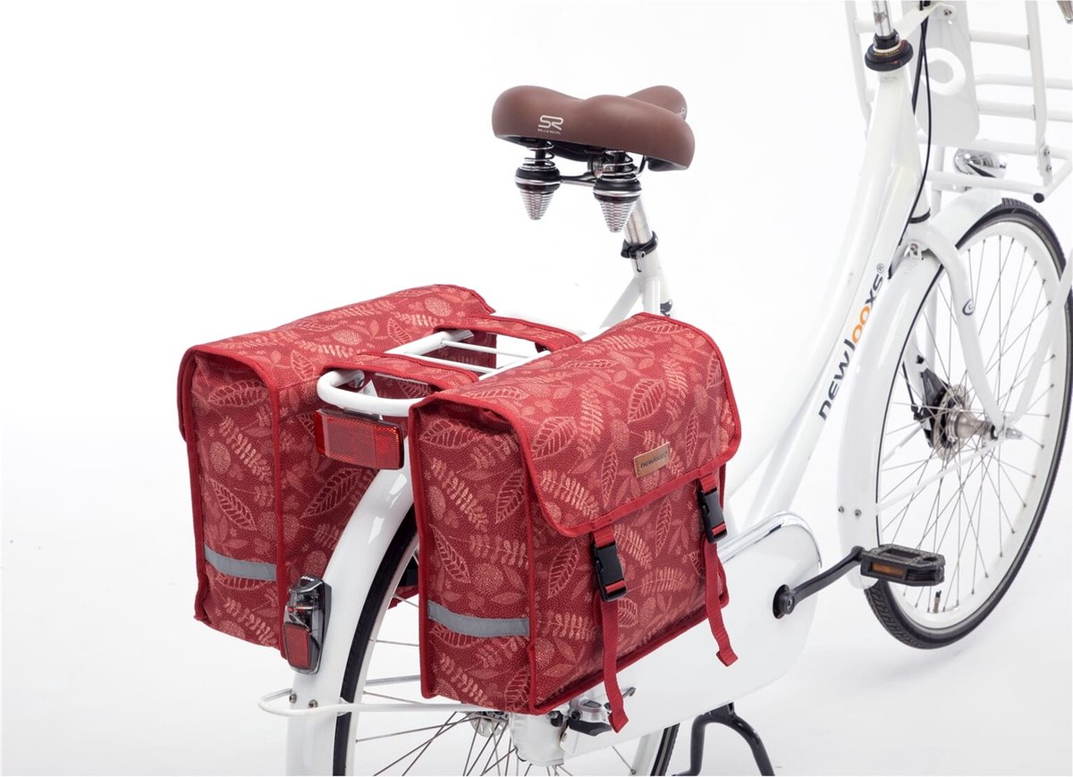 New Looxs Dubbele Fietstas Fiori 30 Liter - Rood