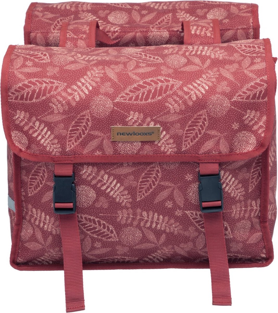 New Looxs Dubbele Fietstas Fiori 30 Liter - Rood