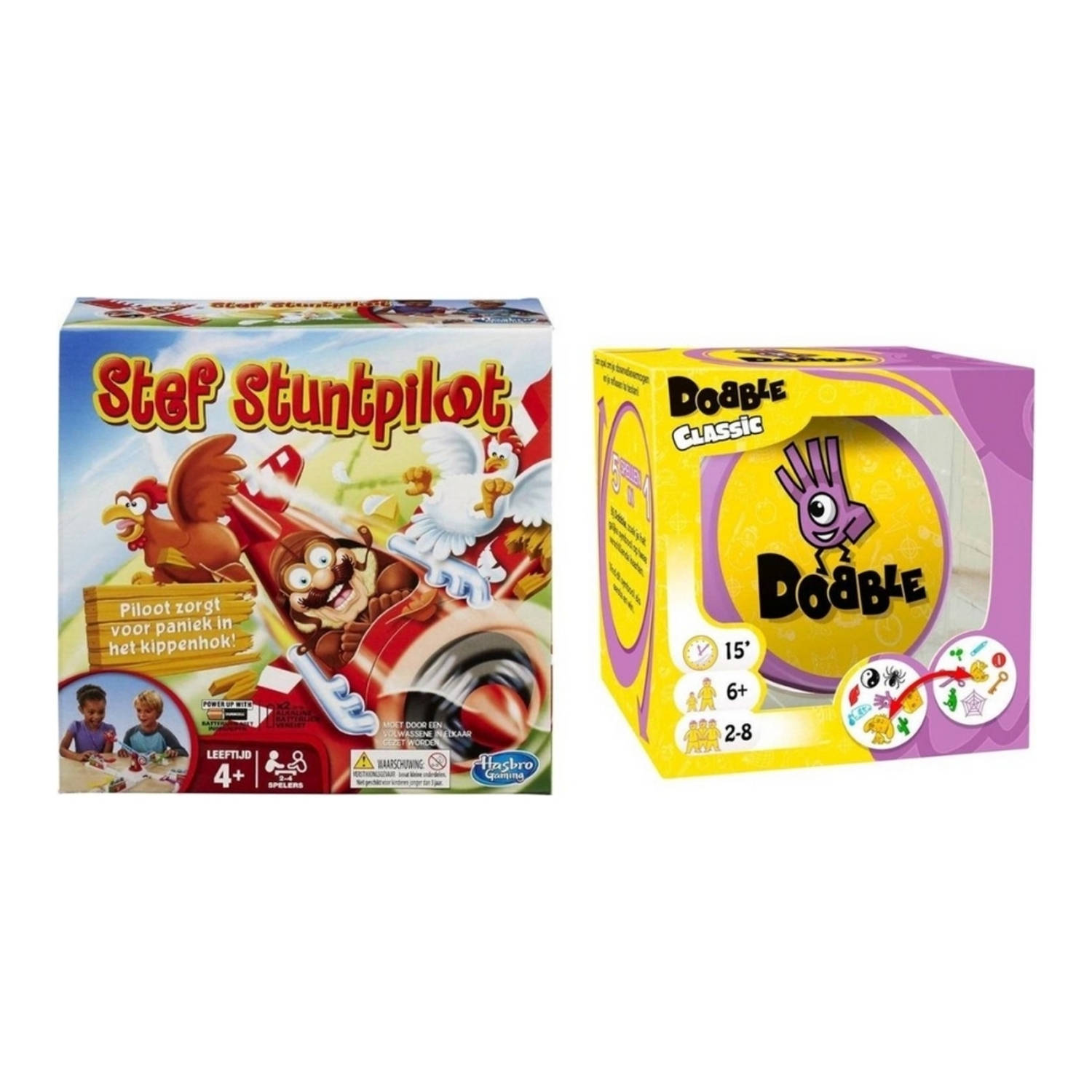 Spellenbundel - 2 Stuks - Stef Stuntpiloot & Dobble Classic