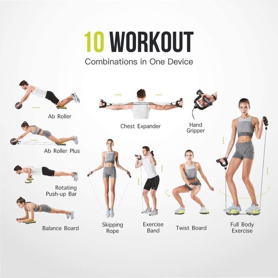 Wonder Core Genius 10-in-1 Fitness - Geel