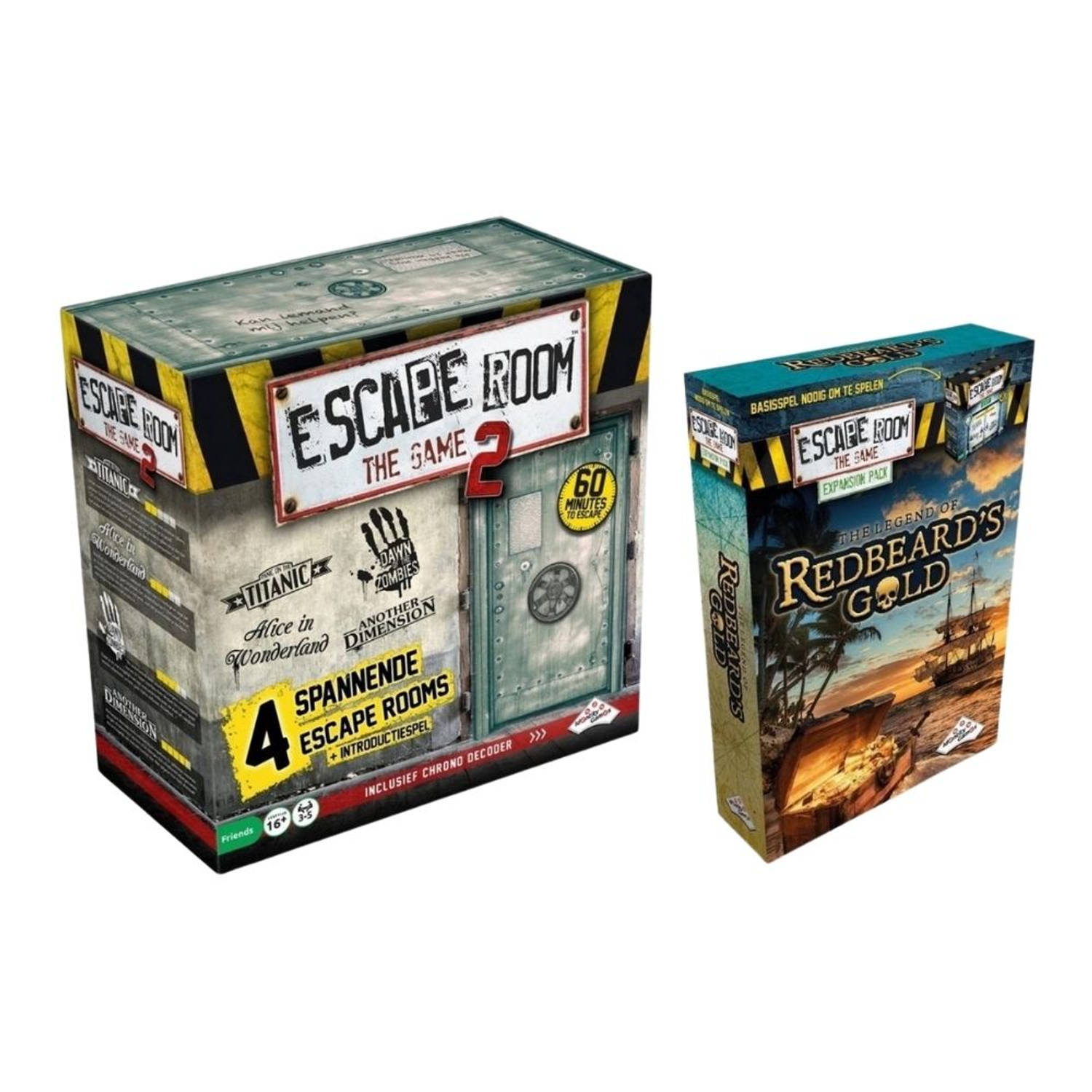 Identity Games Spellenbundel - 2 Stuks - Escape Room - The Game Basisspel 2 & Uitbreiding Redbeard&apos;s Gold