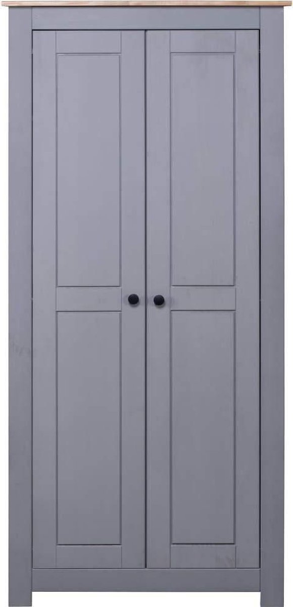 Vidaxl Kledingkast Panama Range 80x50x171,5cm Massief Grenenhout - Grijs