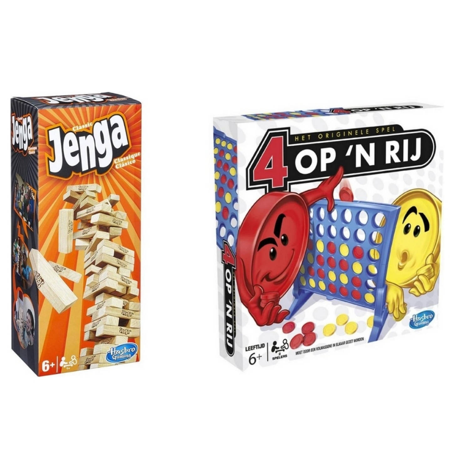 Hasbro Spellenbundel - 2 Stuks - Jenga & Vier Op &apos;N Rij