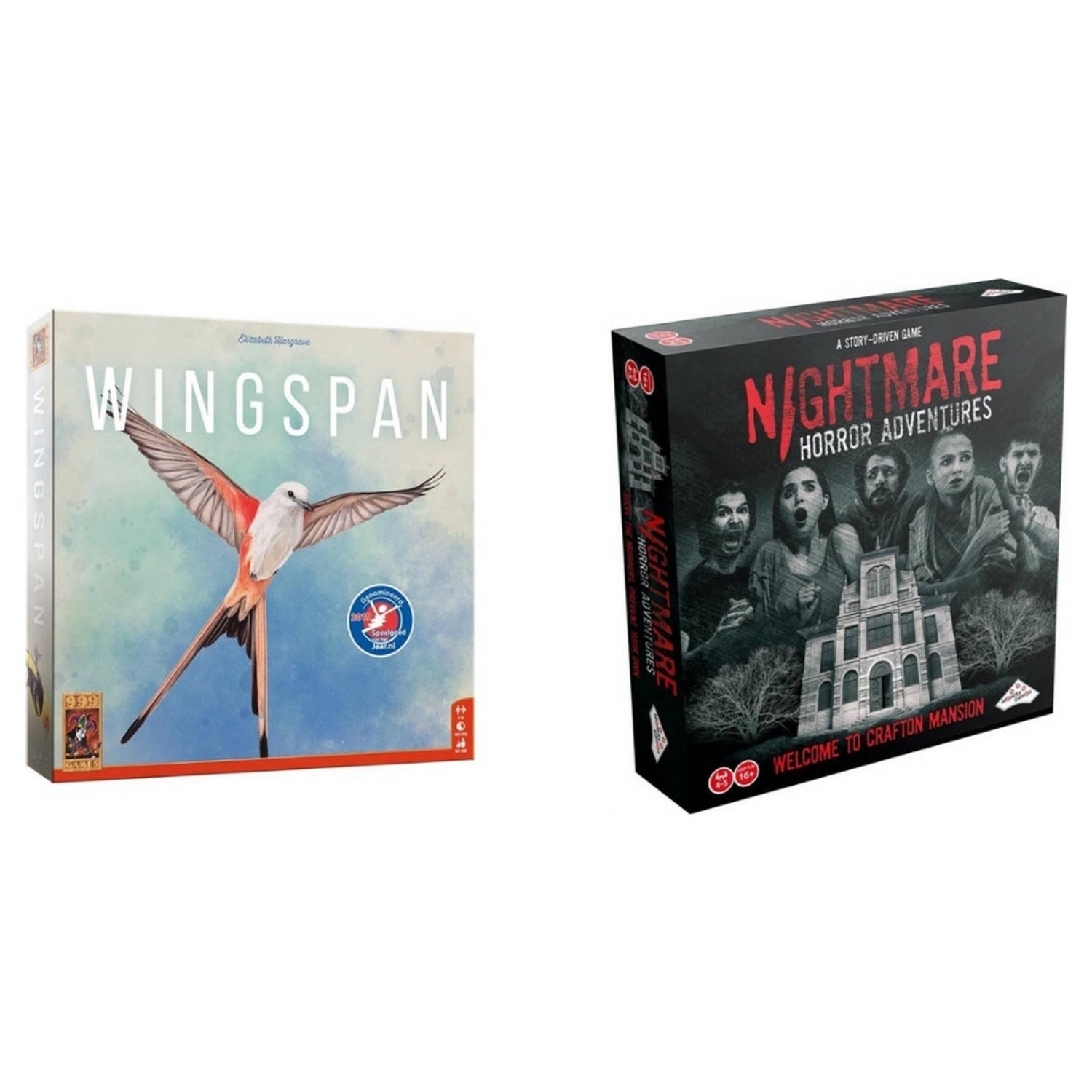 Spellenbundel - 2 Stuks - Wingspan & Nightmare Horror Adventures