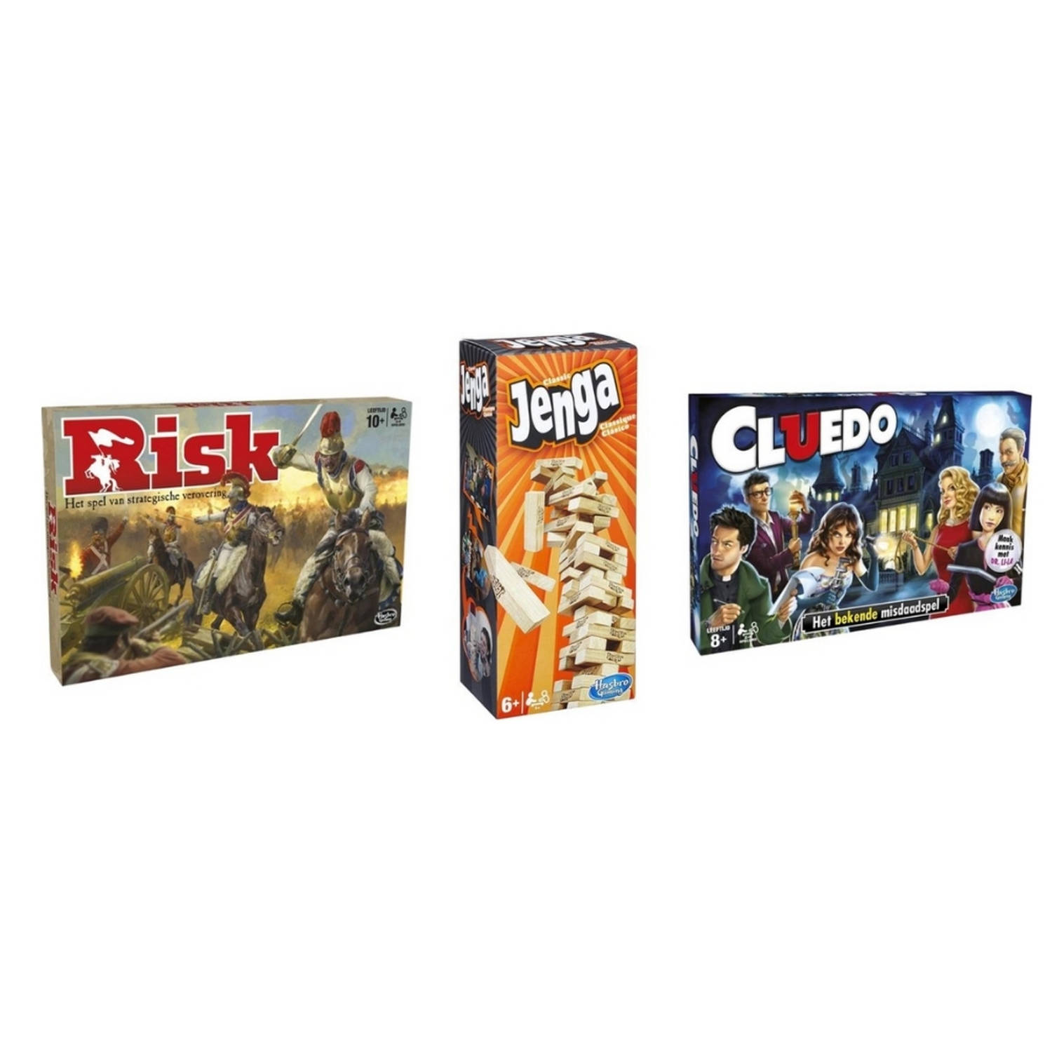 Hasbro Spellenbundel - 3 Stuks - Risk & Jenga & Cluedo