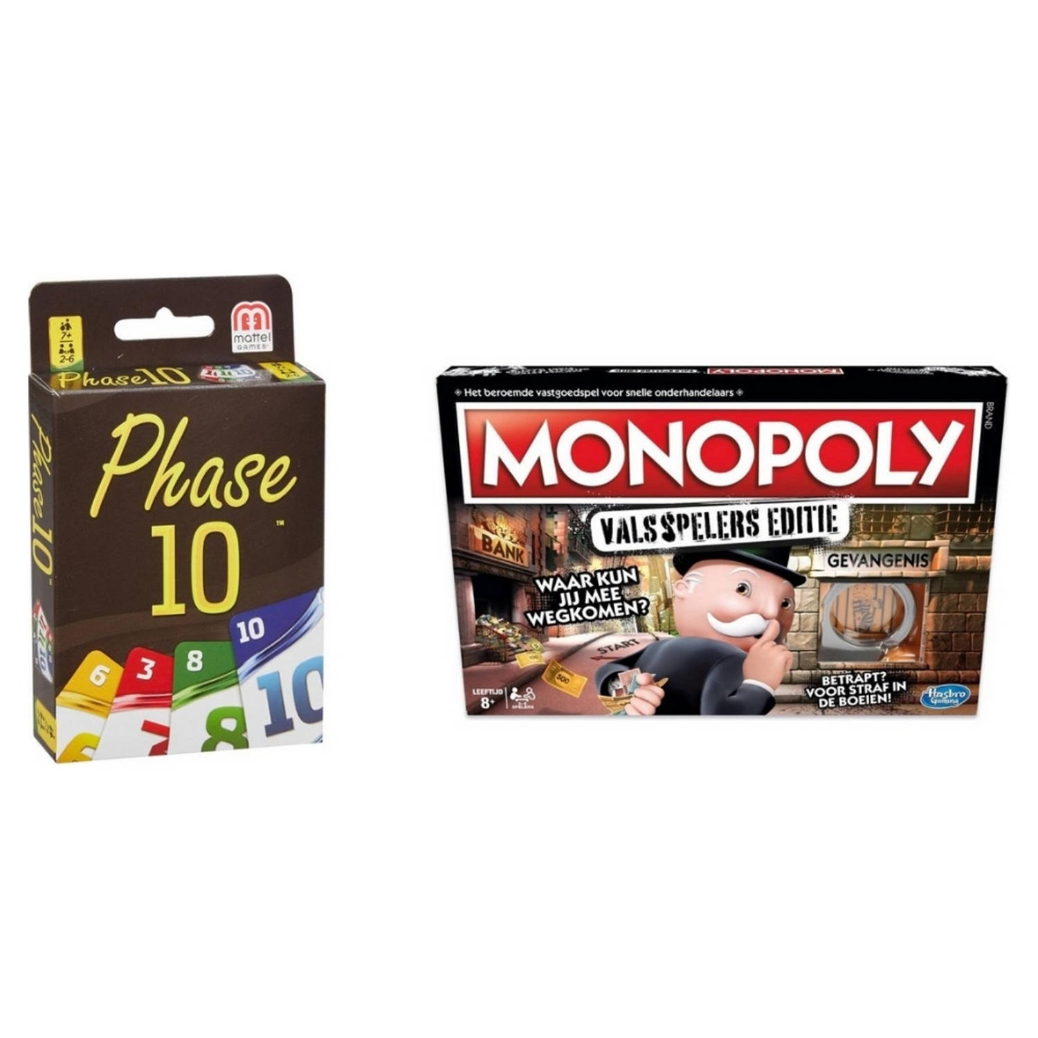 Hasbro Spellenbundel - 2 Stuks - Phase 10 & Monopoly Valsspelerseditie