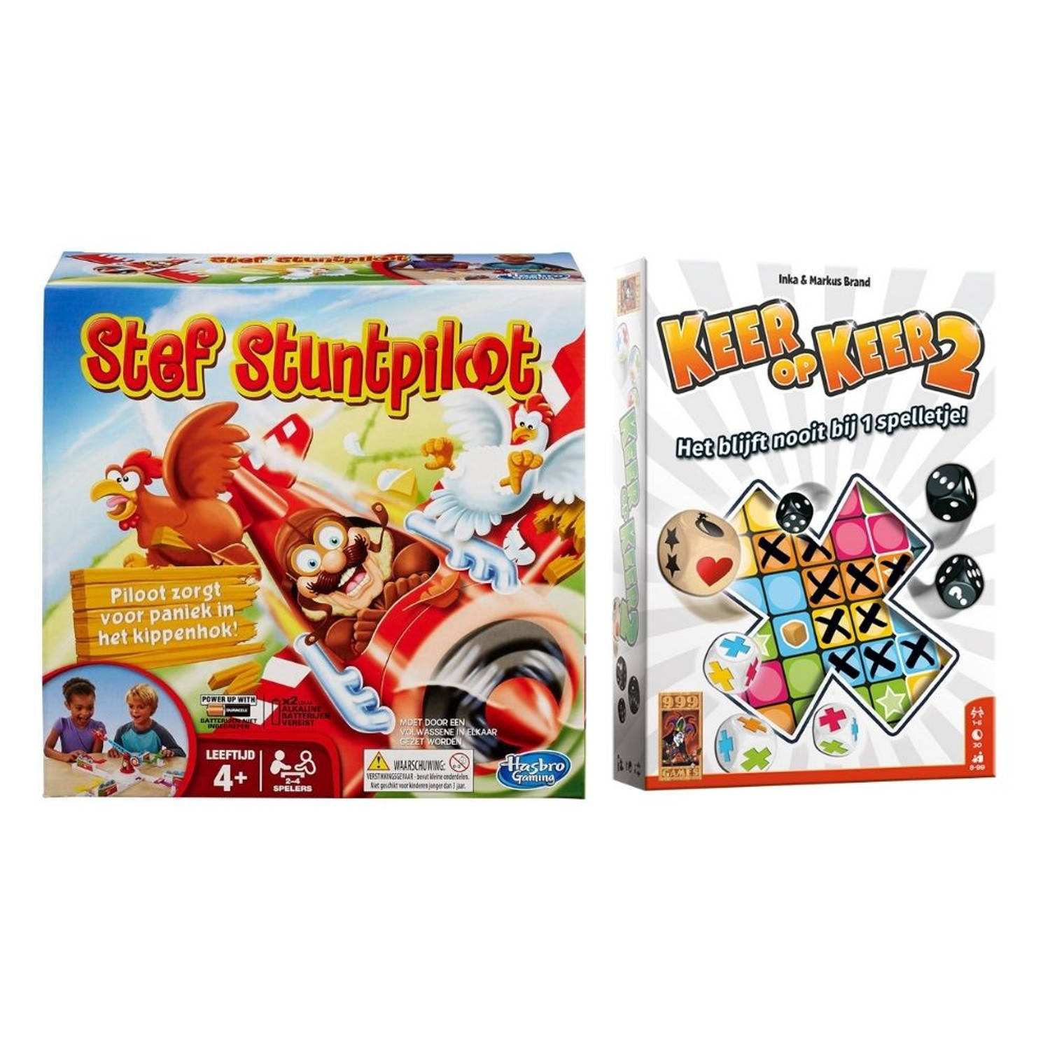 Spellenbundel - 2 Stuks - Stef Stuntpiloot & Party & Keer Op Keer 2