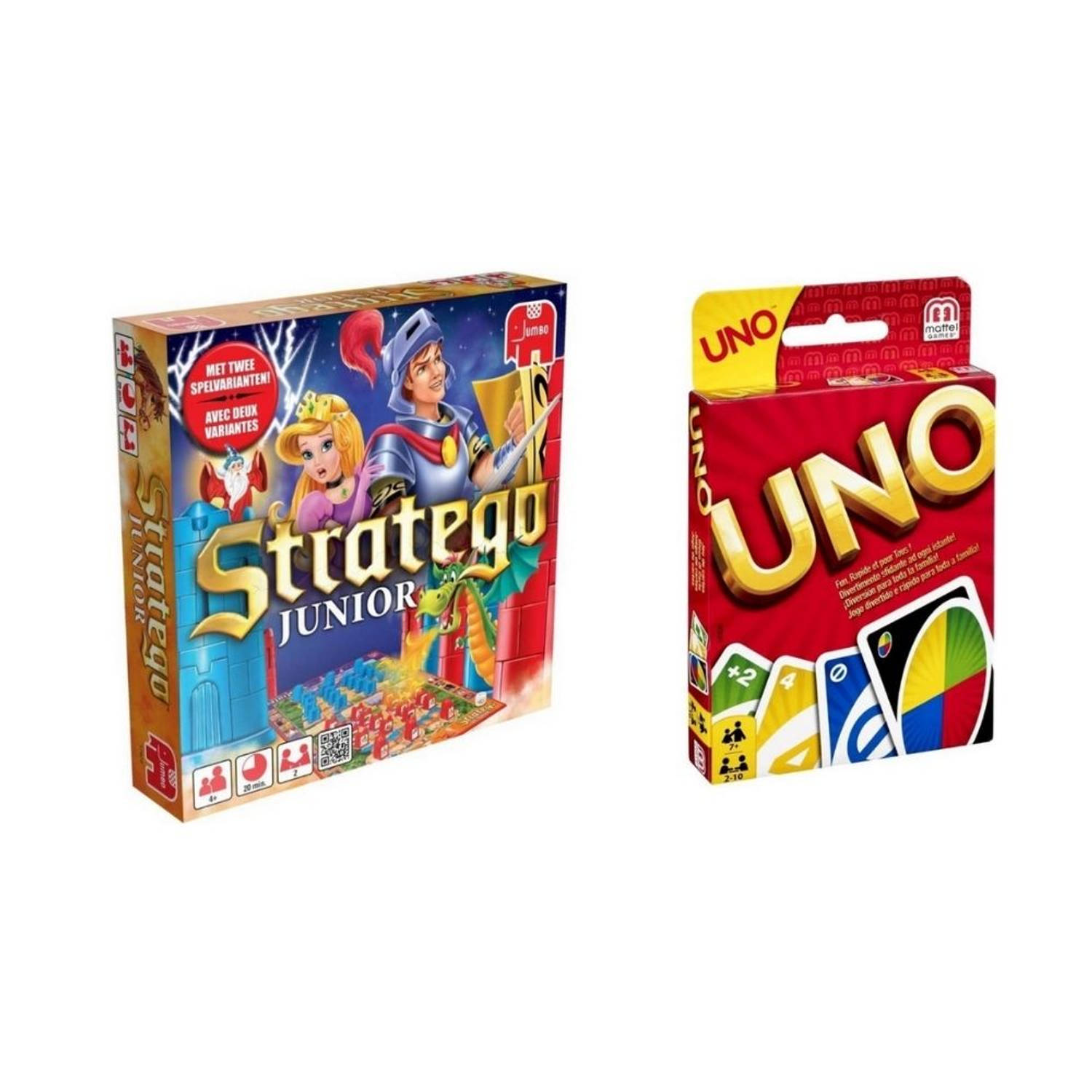 Hasbro Spellenbundel - 2 Stuks - Stratego Junior & Uno