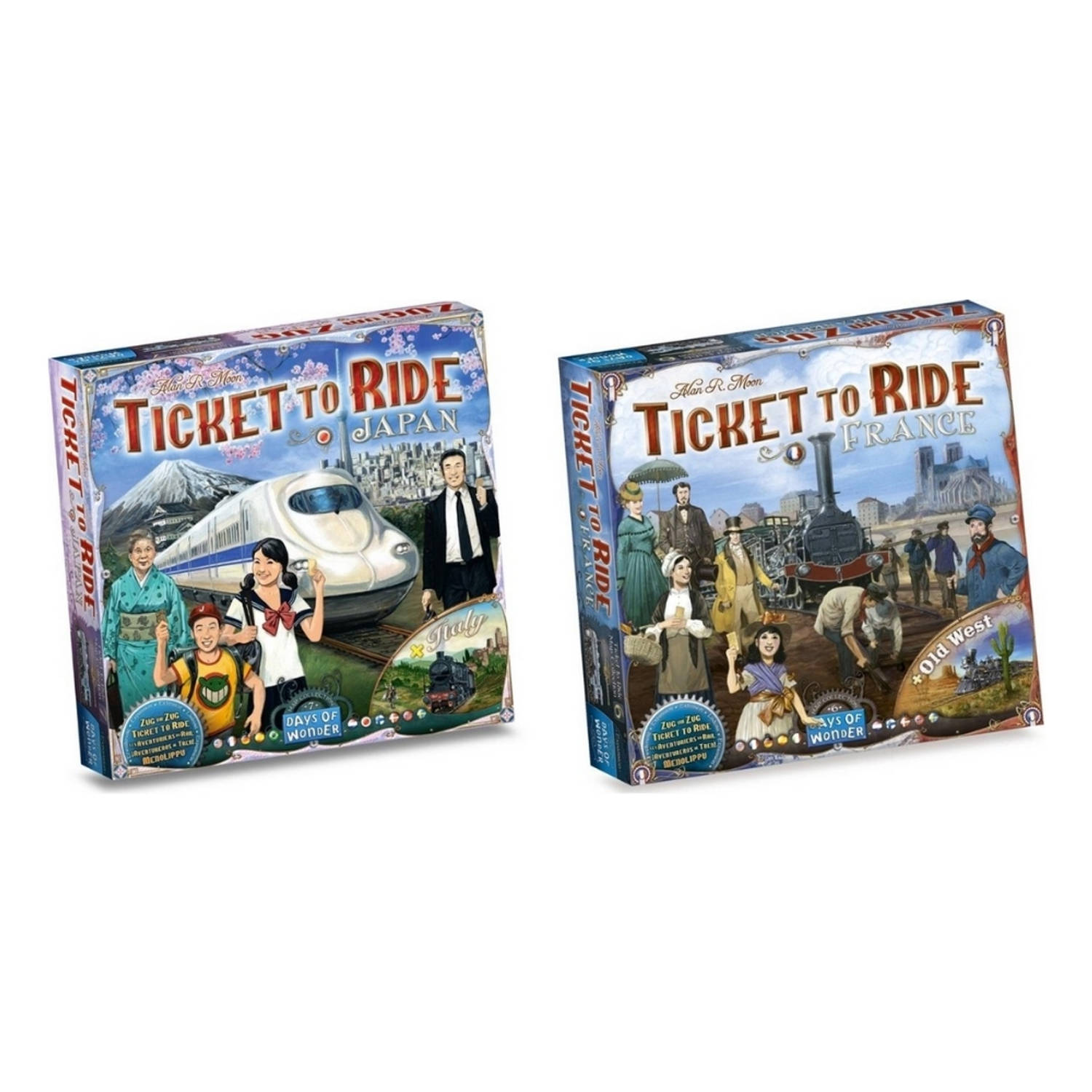 Days of Wonder Spellenbundel - Ticket To Ride - 2 Stuks - Uitbreidingen - Japan + Italie & Frankrijk + Old West