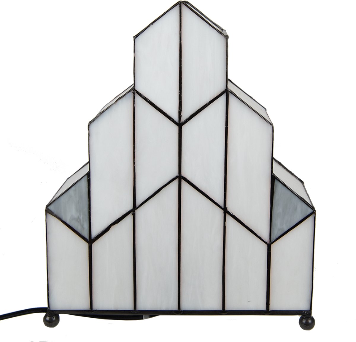 Clayre & Eef Cremekleurige Tafellamp Tiffany 30*4*25 Cm E14/max 1*40w 5ll-6119