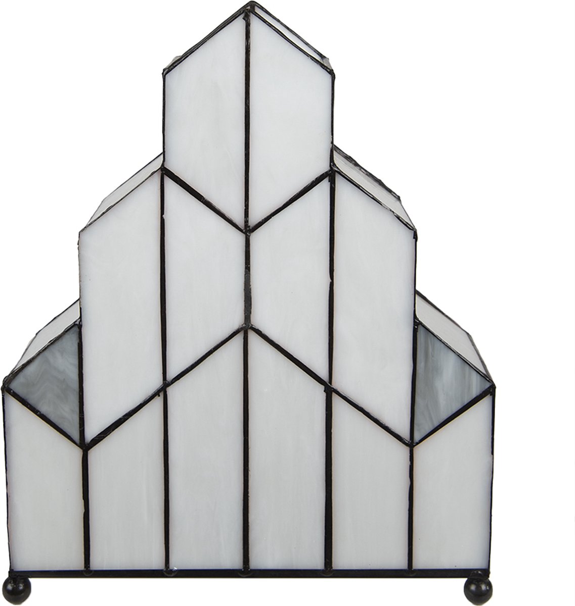 Clayre & Eef Cremekleurige Tafellamp Tiffany 30*4*25 Cm E14/max 1*40w 5ll-6119