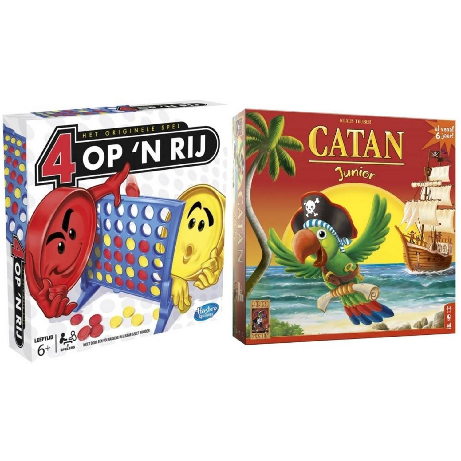 Hasbro Spellenbundel - 2 Stuks - 4 Op &apos;N Rij & Catan Junior