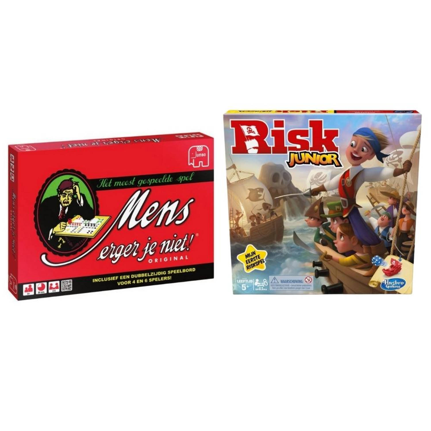 Hasbro Spellenbundel - 2 Stuks - Mens Erger Je Niet & Risk Junior