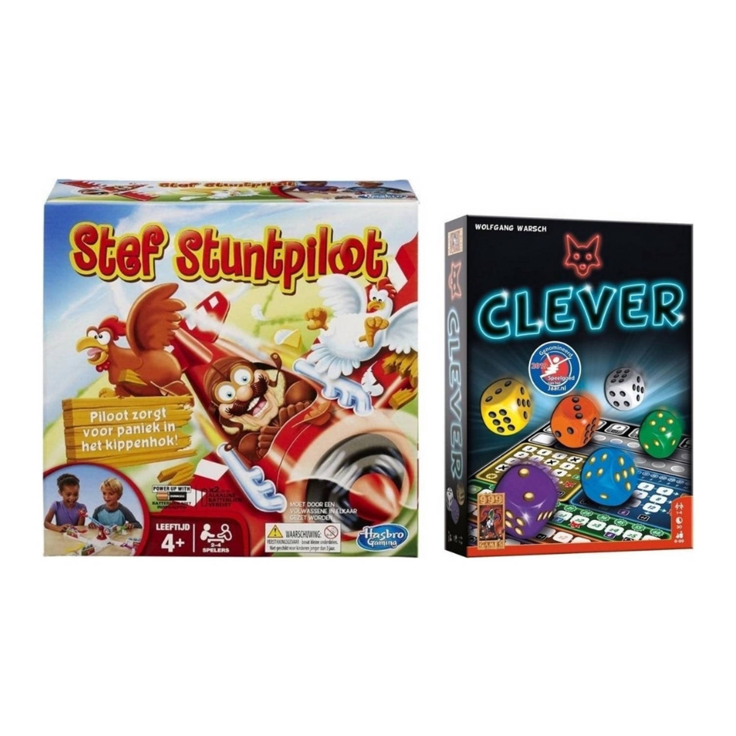 Spellenbundel - 2 Stuks - Stef Stuntpiloot & Clever