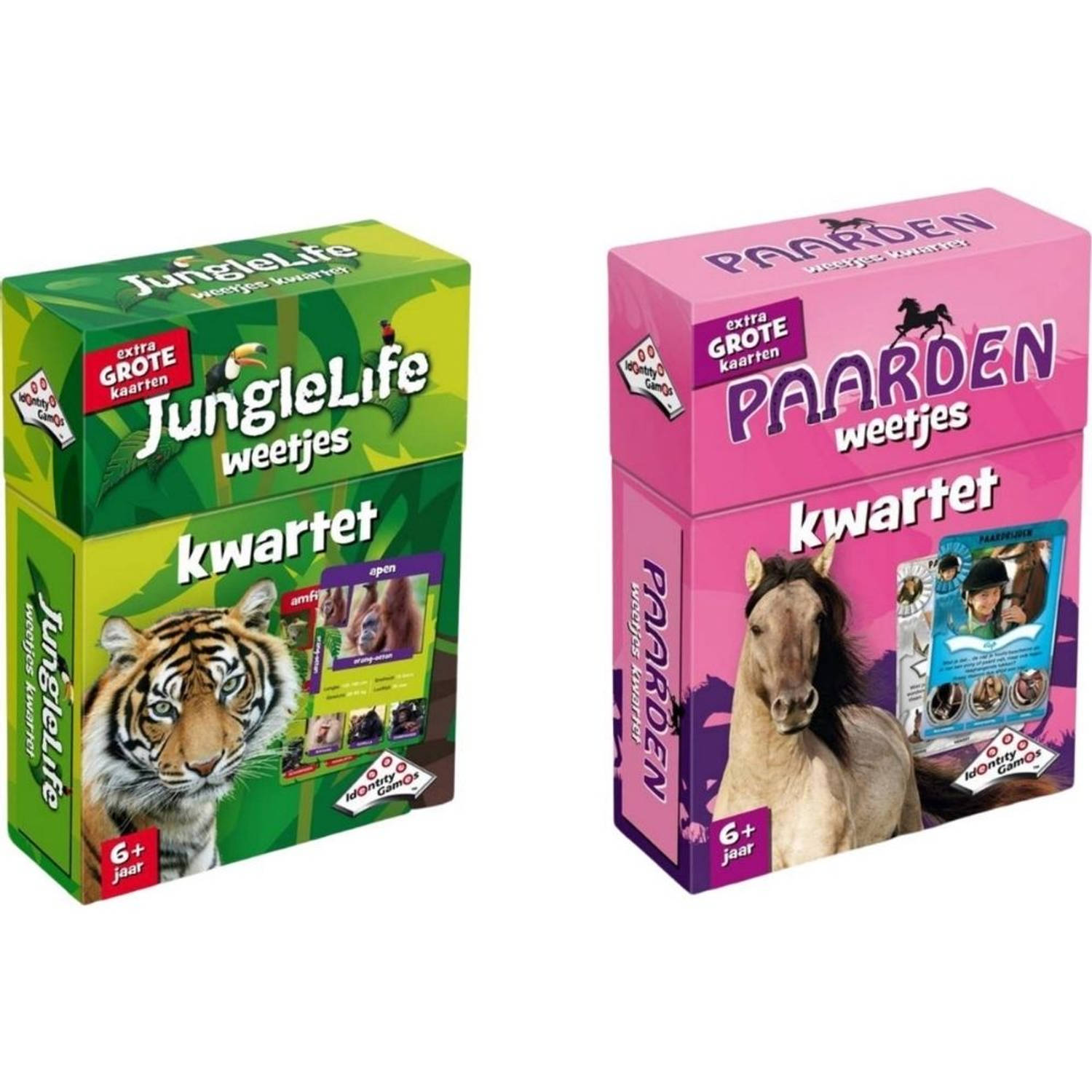 Identity Games Spellenbundel - Kwartet - 2 Stuks - Junglelife Kwartet & Paarden Kwartet