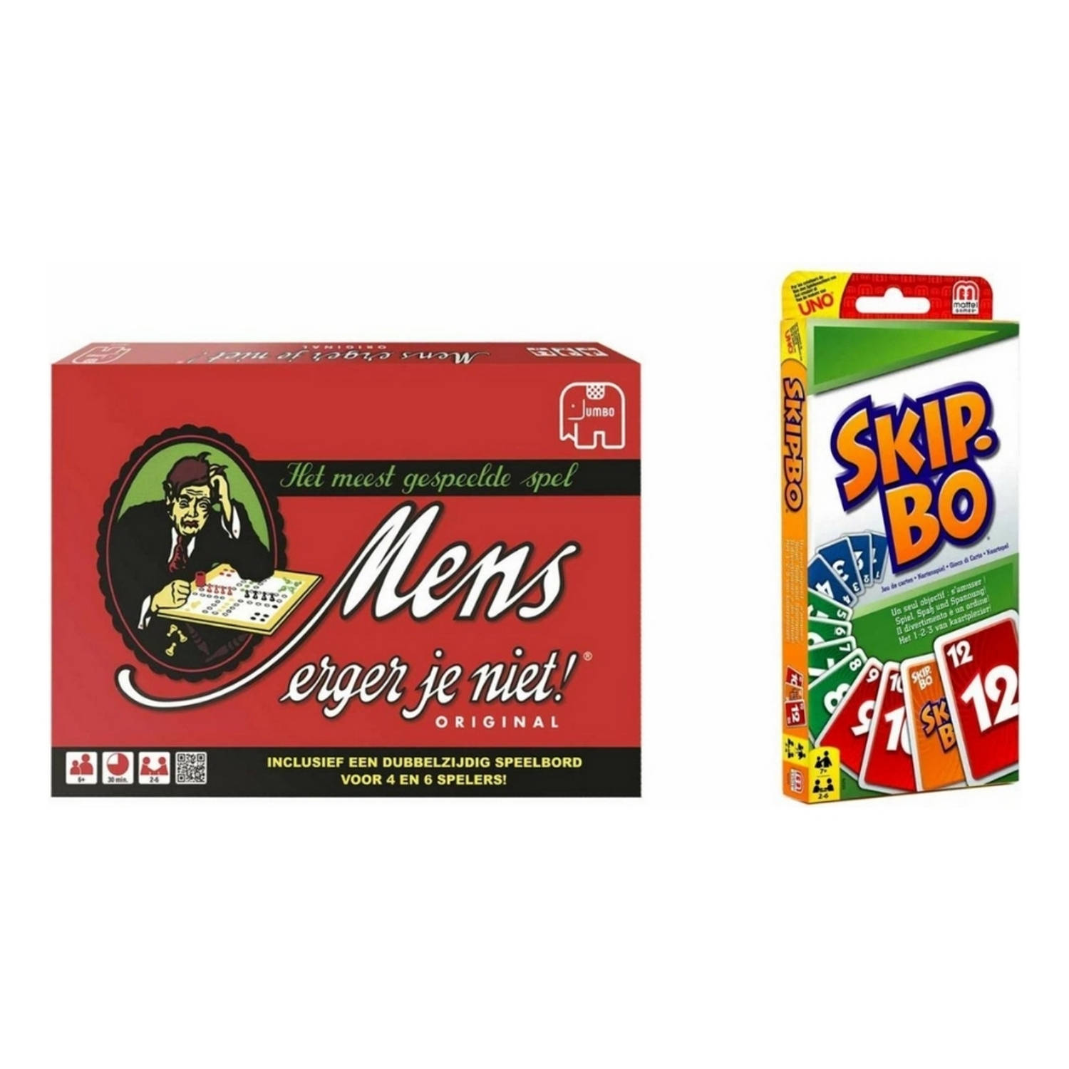 Hasbro Spellenbundel - 2 Stuks - Mens Erger Je Niet & Skip-bo