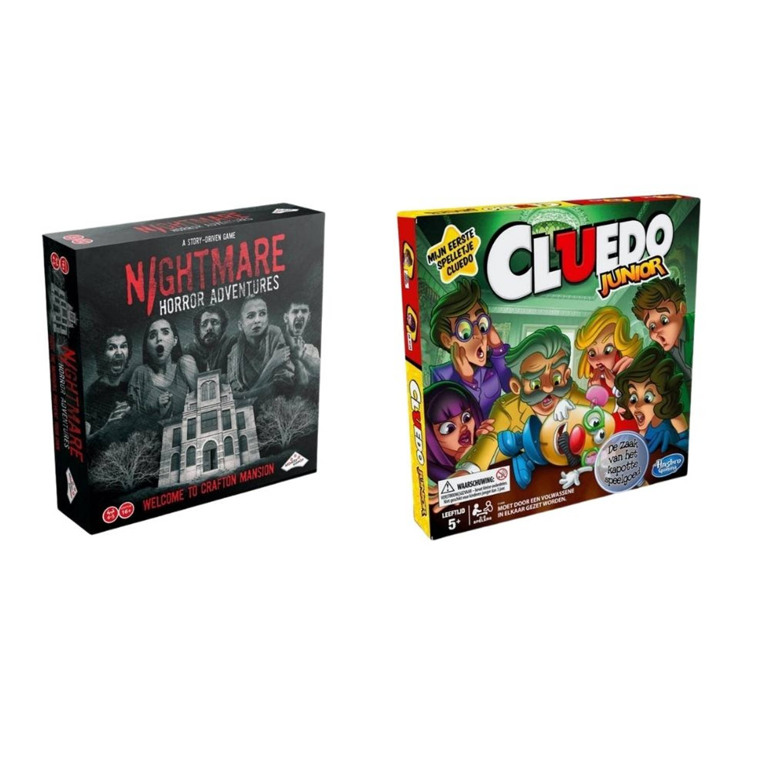 Hasbro Spellenbundel - 2 Stuks - Nightmare Horror Adventures & Cluedo Junior