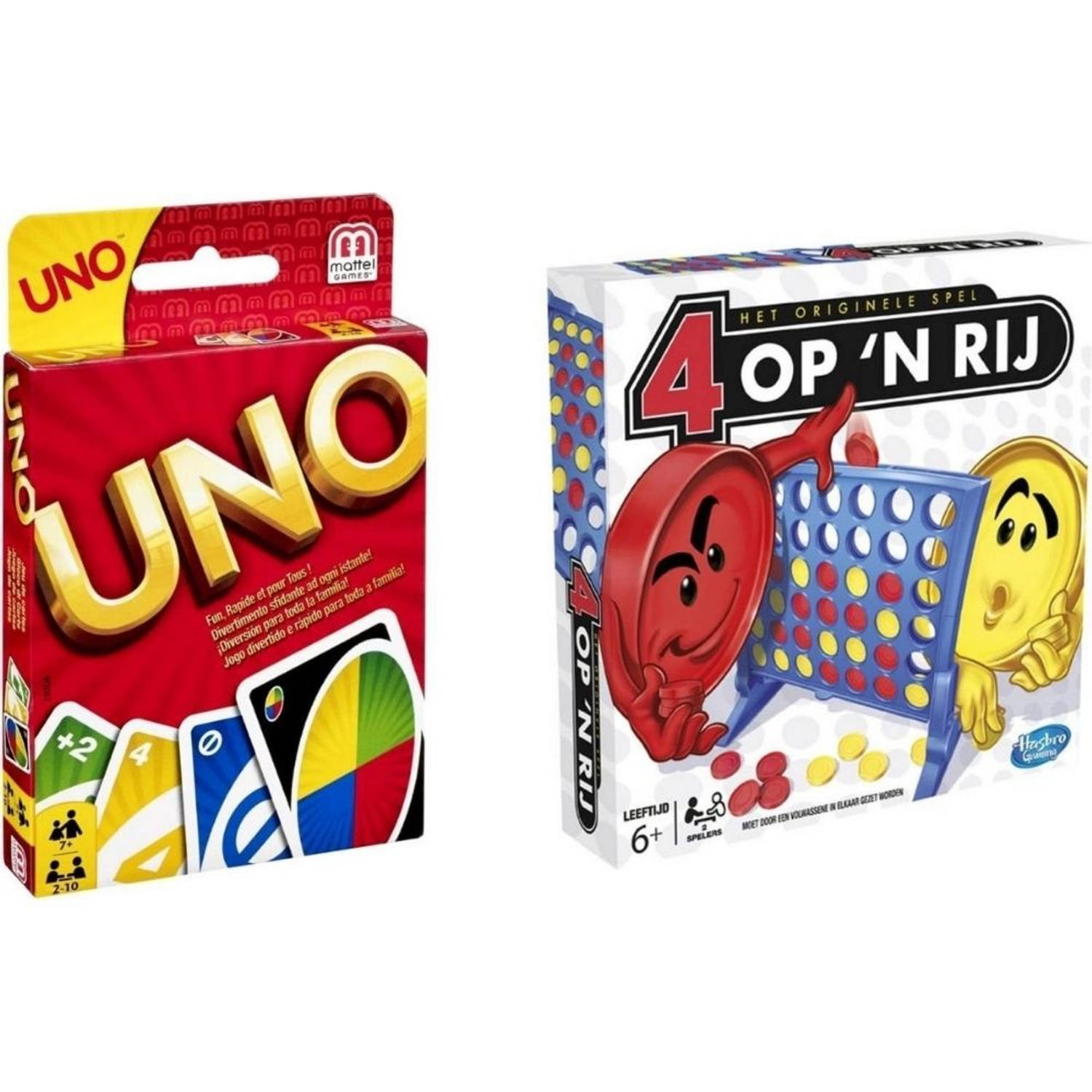 Hasbro Spellenbundel - 2 Stuks - Uno & Vier Op &apos;N Rij