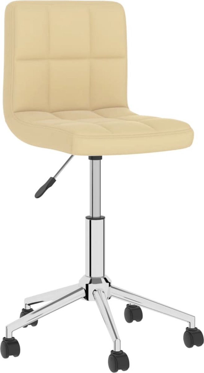 Vidaxl Eetkamerstoelen Draaibaar 2 St Kunstleer Crèmekleurig